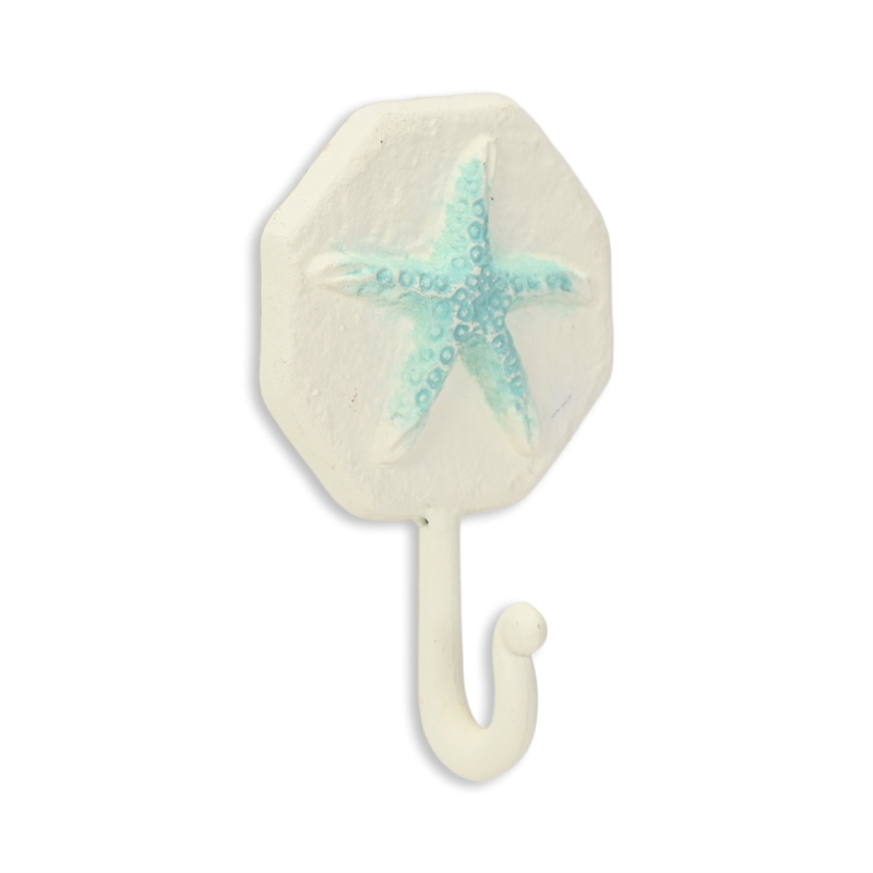 Solva Coastal Colored Starfish Cast Iron Wall Hook