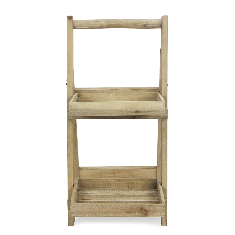 Alari 2 Tier Wood Folding Shelf - Large