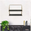 Nicasia 2 Tier Brown & Gold Wood Wall Shelf
