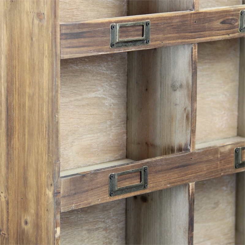 Dael Wooden 9 Cubby Wall Shelf - Brown