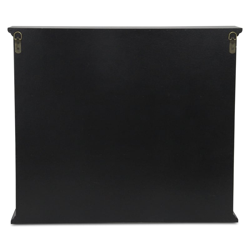 Dael Wooden 9 Cubby Wall Shelf - Black