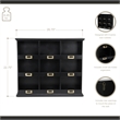Dael Wooden 9 Cubby Wall Shelf - Black