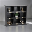 Dael Wooden 9 Cubby Wall Shelf - Black
