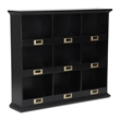 Dael Wooden 9 Cubby Wall Shelf - Black