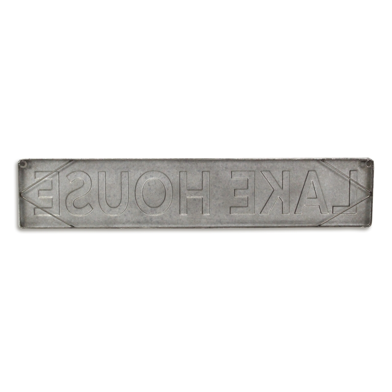 Roven Galvanized Lake House Sign - Large