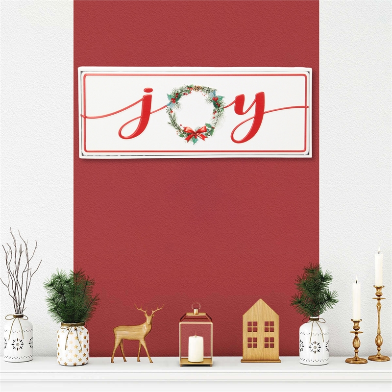 Clara Holiday Metal Sign - Joy