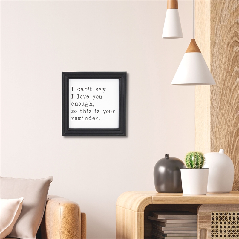 Fairgrove Square Wood Wall Sign - I can't say I love you enough