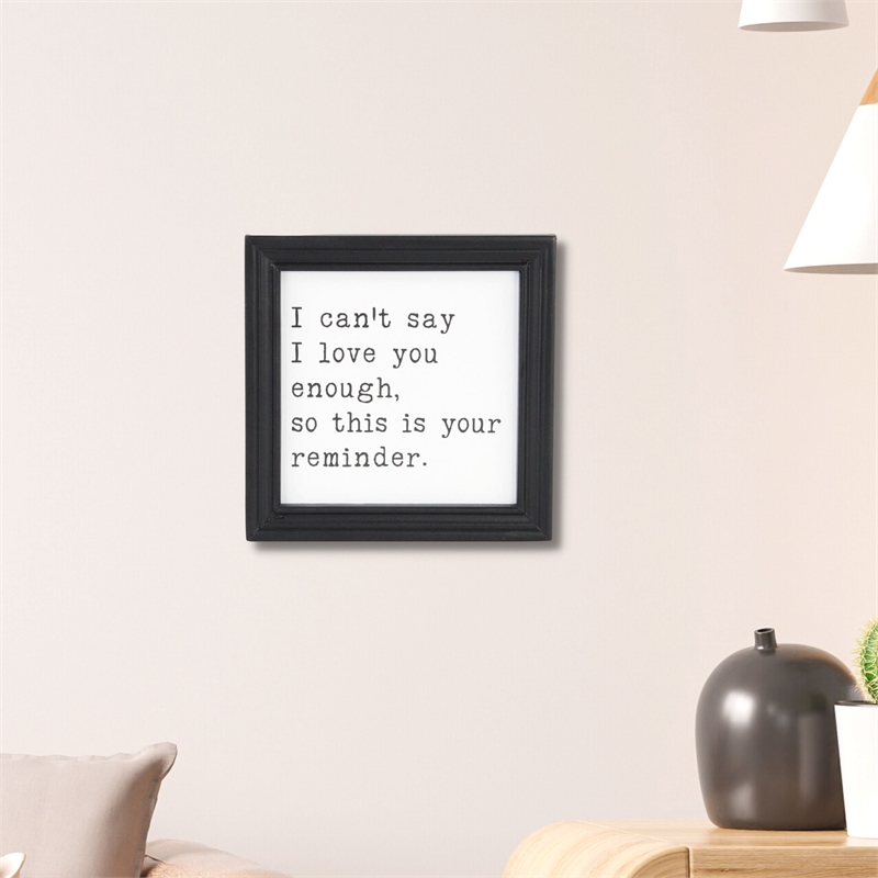 Fairgrove Square Wood Wall Sign - I can't say I love you enough