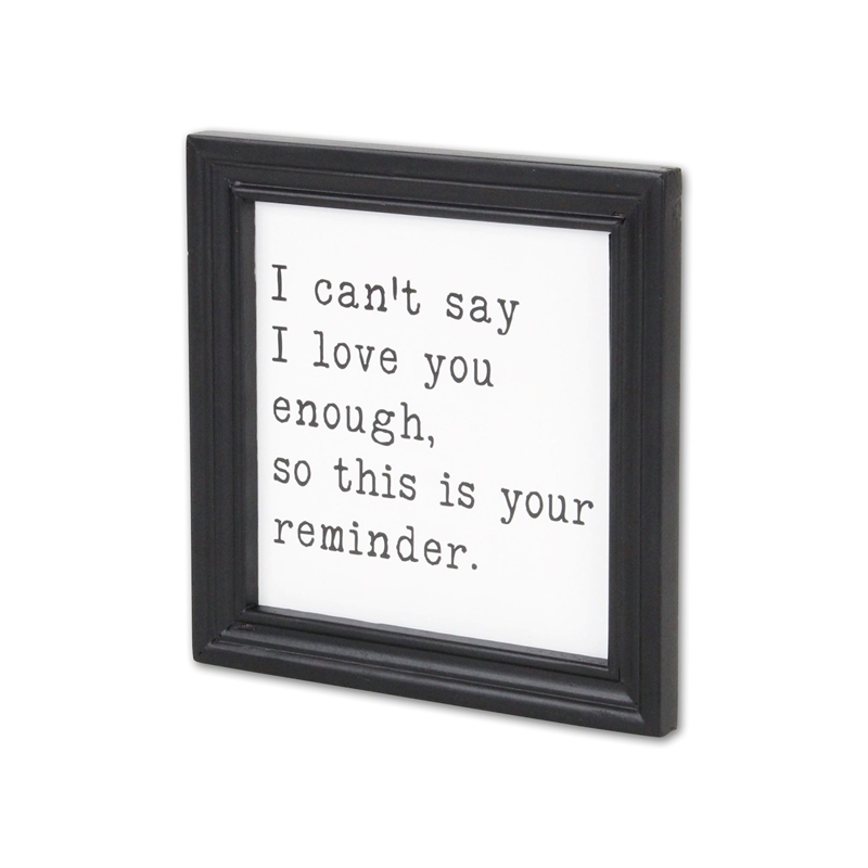 Fairgrove Square Wood Wall Sign - I can't say I love you enough