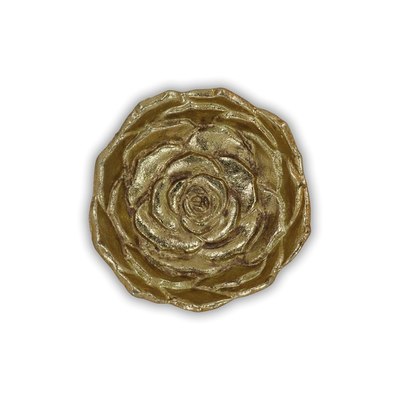 Ellis Cast Iron Gold Finish Table Decor - Lotus - Small