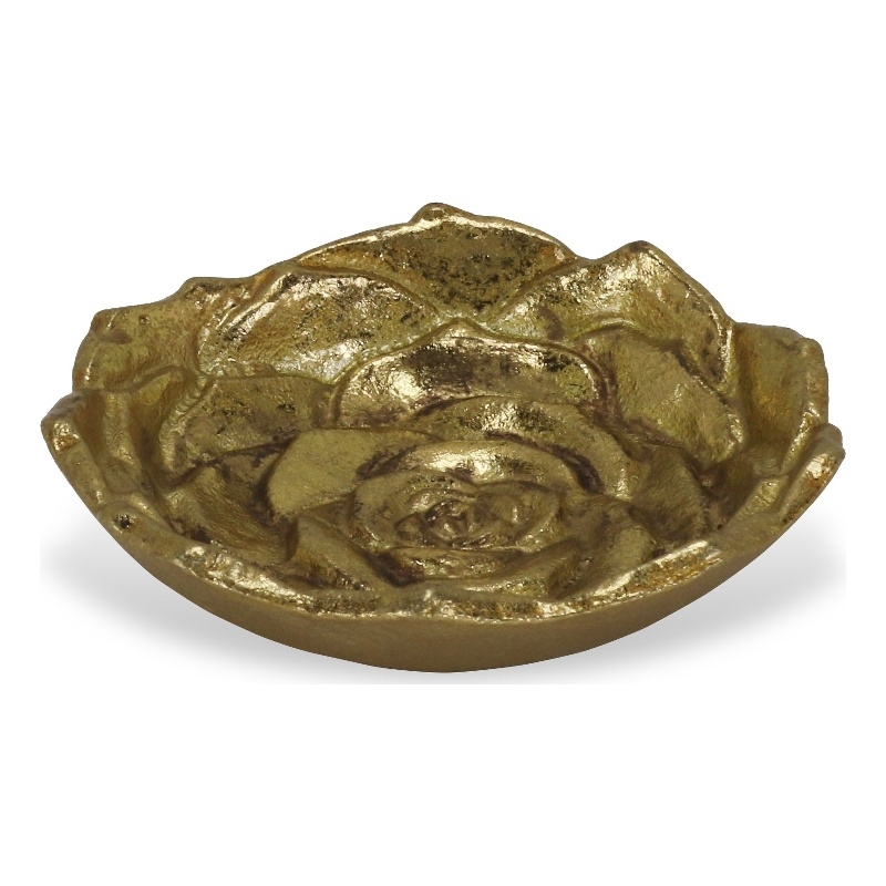 Ellis Cast Iron Gold Finish Table Decor - Lotus - Small