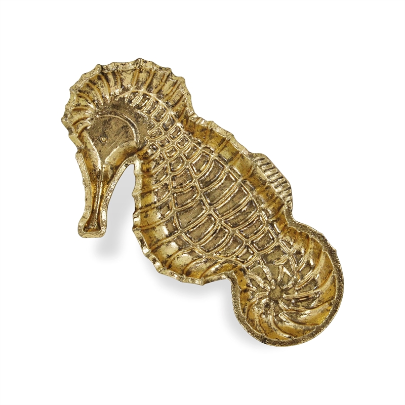 Ceili Golden Cast Iron Sea Horse Tray