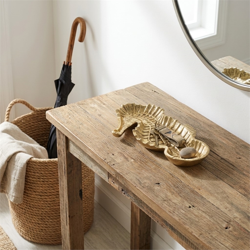 Ceili Golden Cast Iron Sea Horse Tray