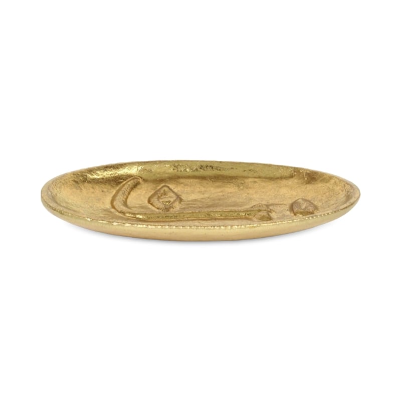 Roven Cara Golden Cast Iron Abstract Face Dish