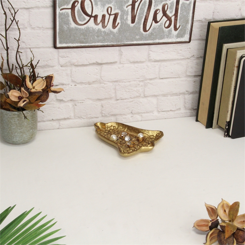 Christmas Bell Cast Iron Gold Catchall Dish