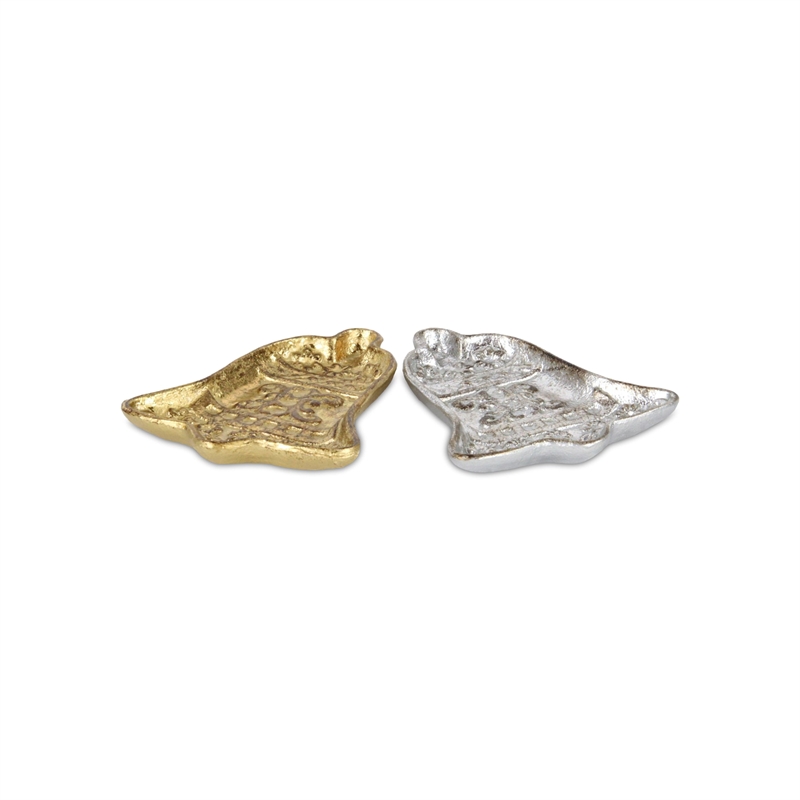 Christmas Bell Cast Silver Gold Catchall Dish