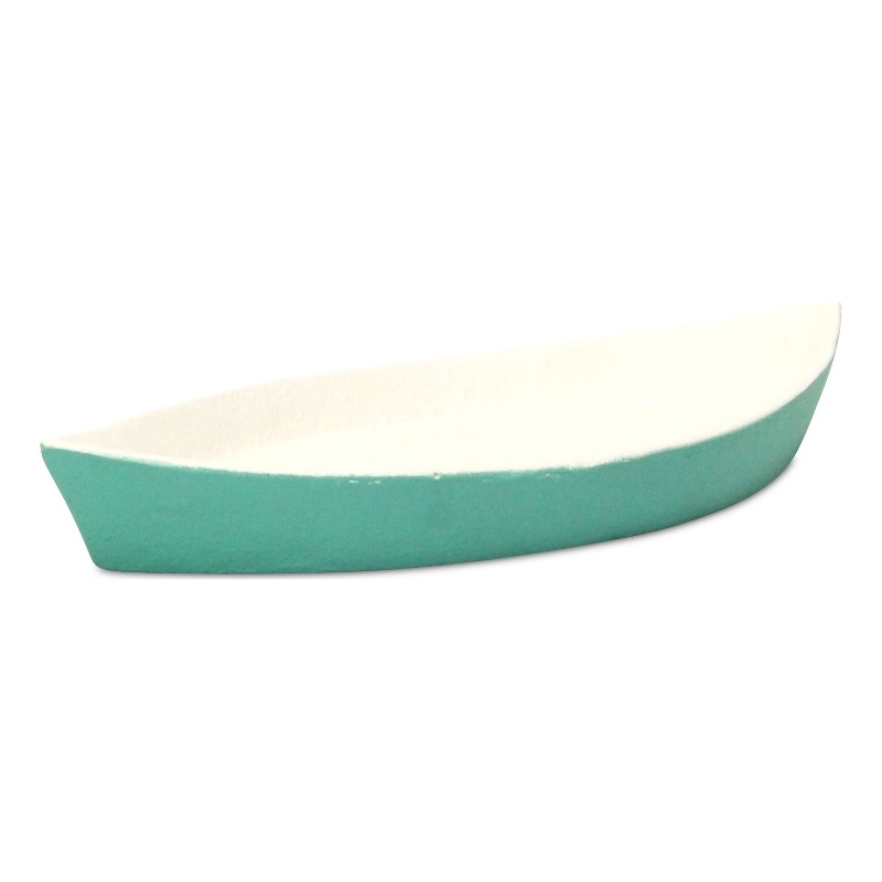 Saoirse Teal & White Cast Iron Boat Dish