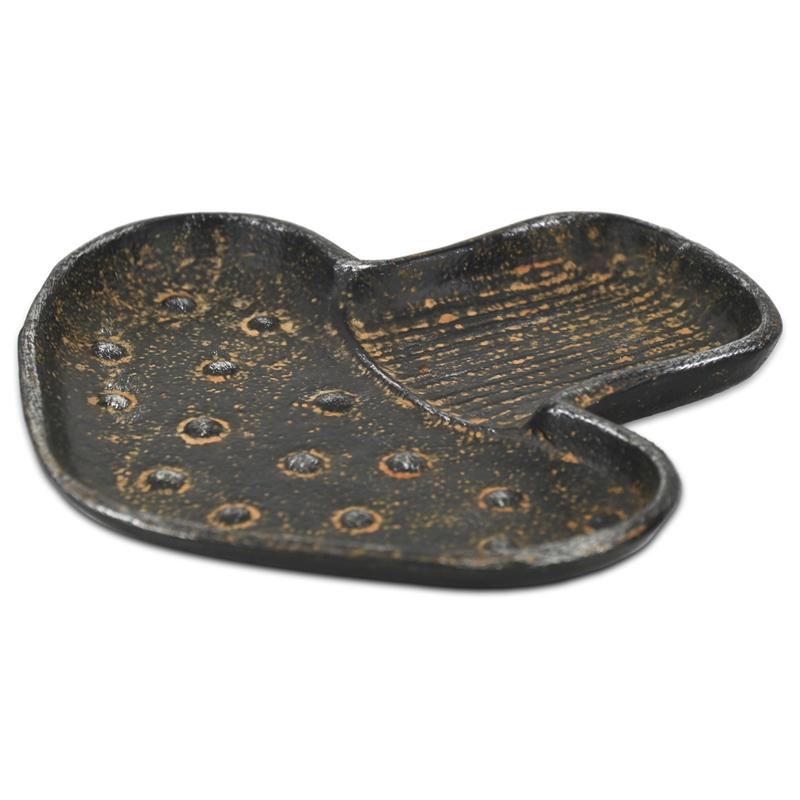 Cressida 7 Inch Cast Iron Mushroom Catchall Dish - Black