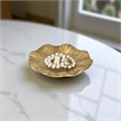 Hypatia 5.75 Inch Cast Iron Lily Pad Catchall Tray - Gold