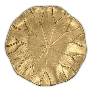 Hypatia 5.75 Inch Cast Iron Lily Pad Catchall Tray - Gold