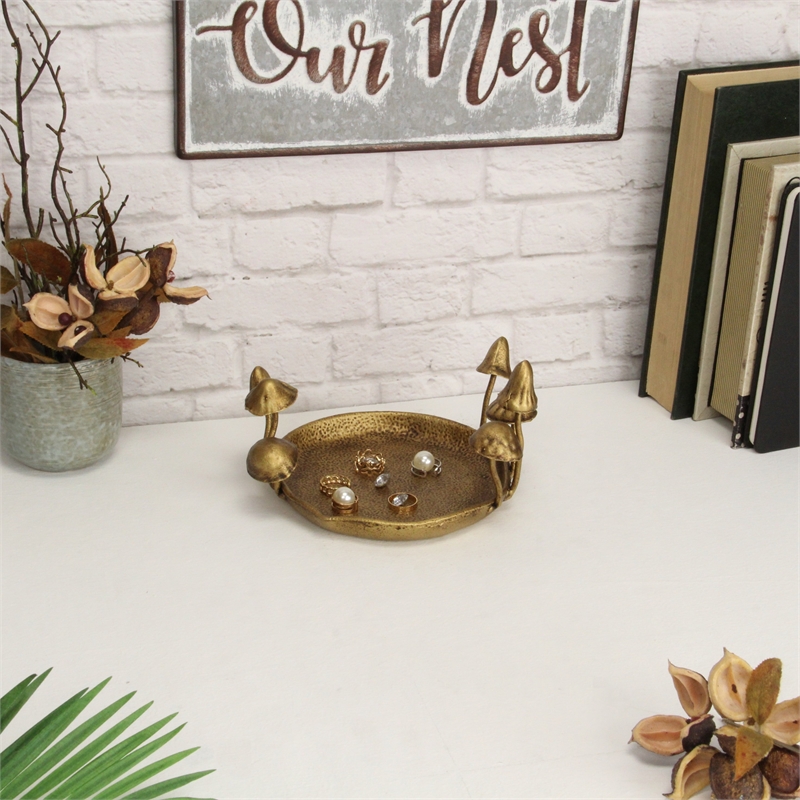 Qinrie Cast Iron Catchall Forest Fungi Tray