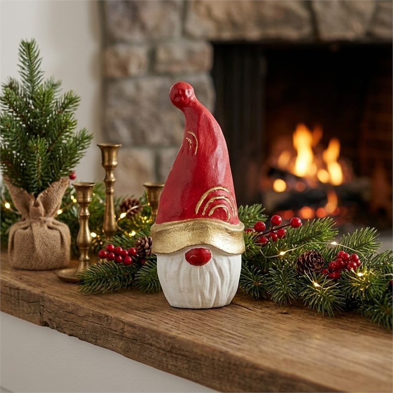 Santa Gnome Cast Iron Table Decor - Large