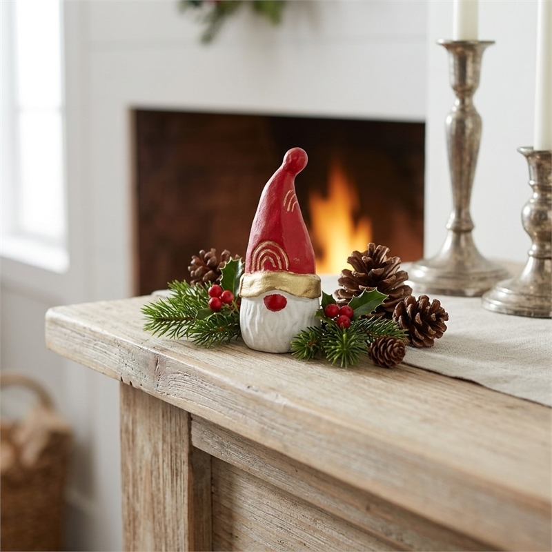 Santa Gnome Cast Iron Table Decor - Small