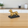 Motley 5 Inch Cast Iron Dachshund Dog Figurine - Gold