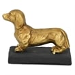 Motley 5 Inch Cast Iron Dachshund Dog Figurine - Gold