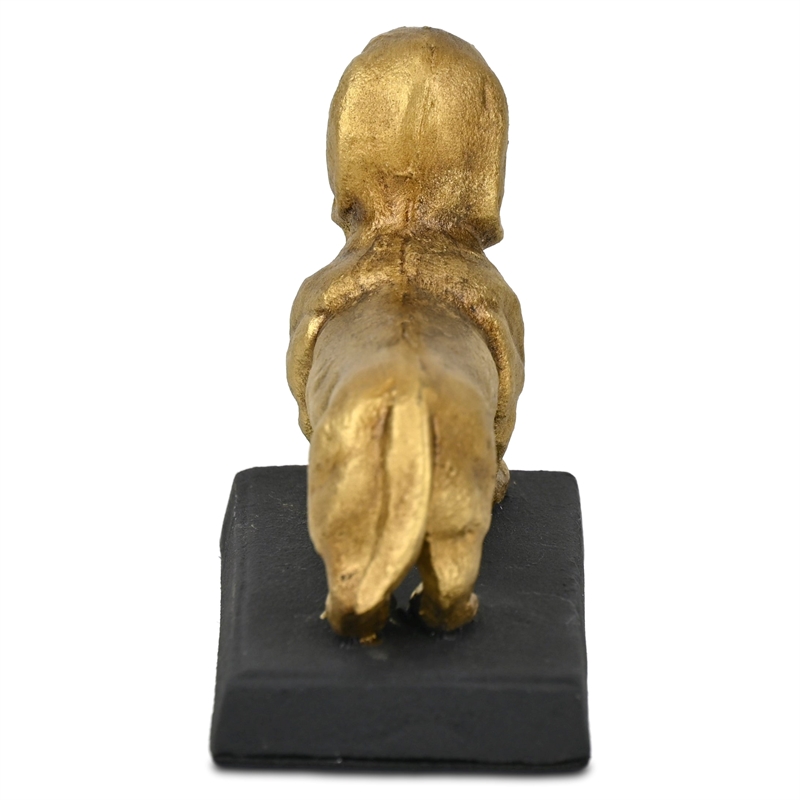 Motley 5 Inch Cast Iron Dachshund Dog Figurine - Gold