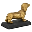 Motley 5 Inch Cast Iron Dachshund Dog Figurine - Gold