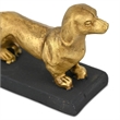 Motley 5 Inch Cast Iron Dachshund Dog Figurine - Gold