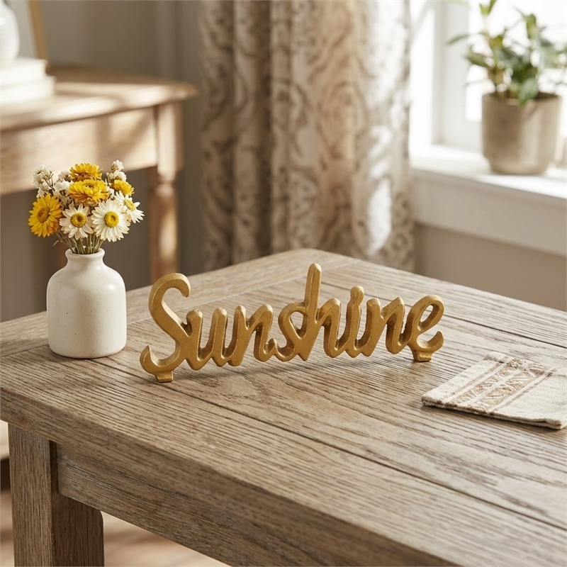 Norah Cast Iron Gold Finish Table Decor - Sunshine