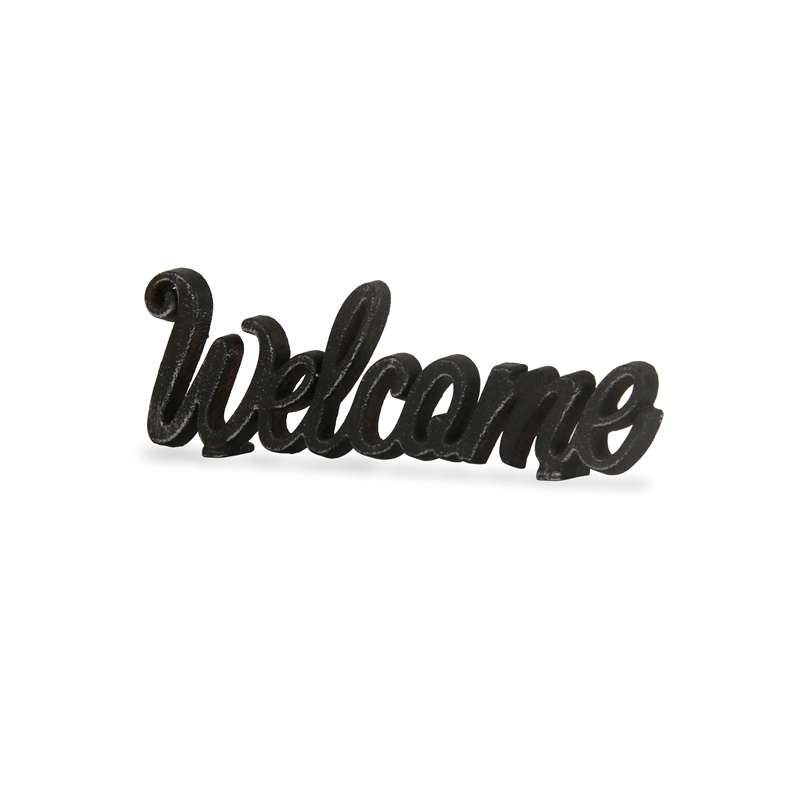 Ingrid Elegant Cast Iron Table Decor - Welcome