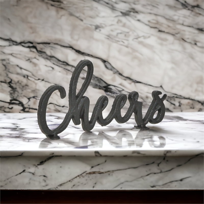 Steffen Cast Iron Cheers Table Decor - Black