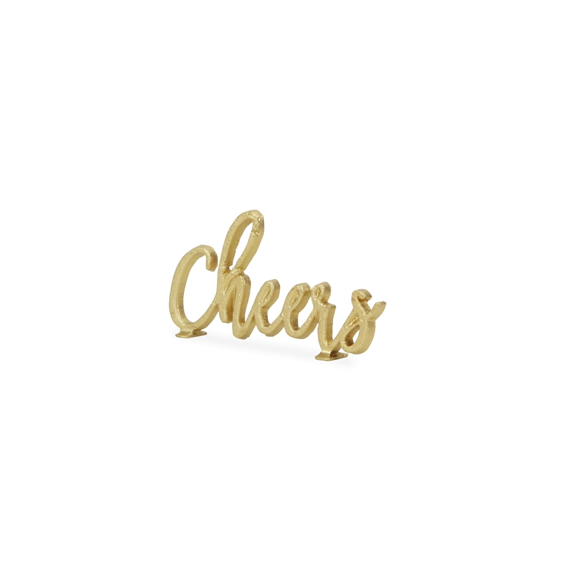 Steffen Cast Iron Cheers Table Decor - Gold