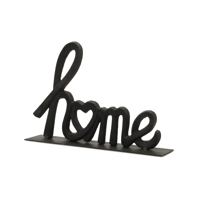 Roven Cast Iron Calligraphic Home Table Decor - Black