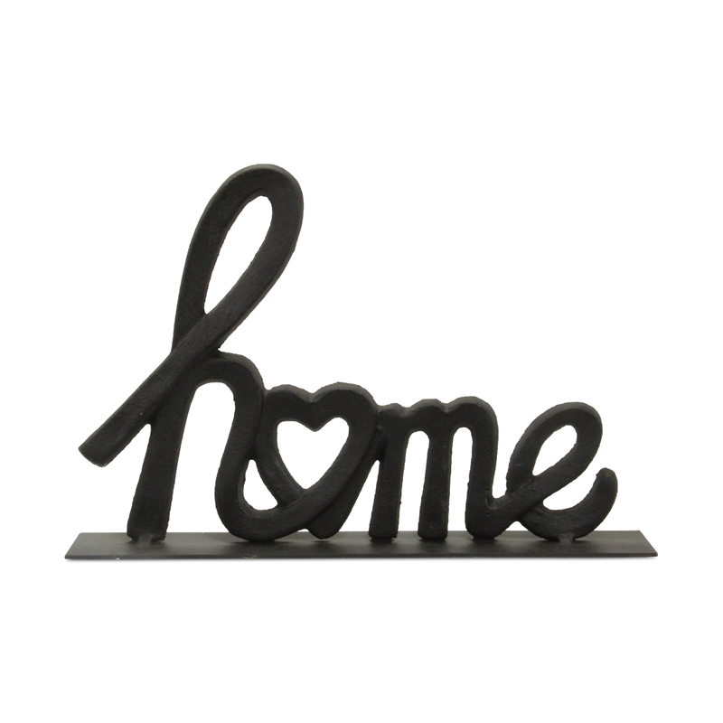 Roven Cast Iron Calligraphic Home Table Decor - Black
