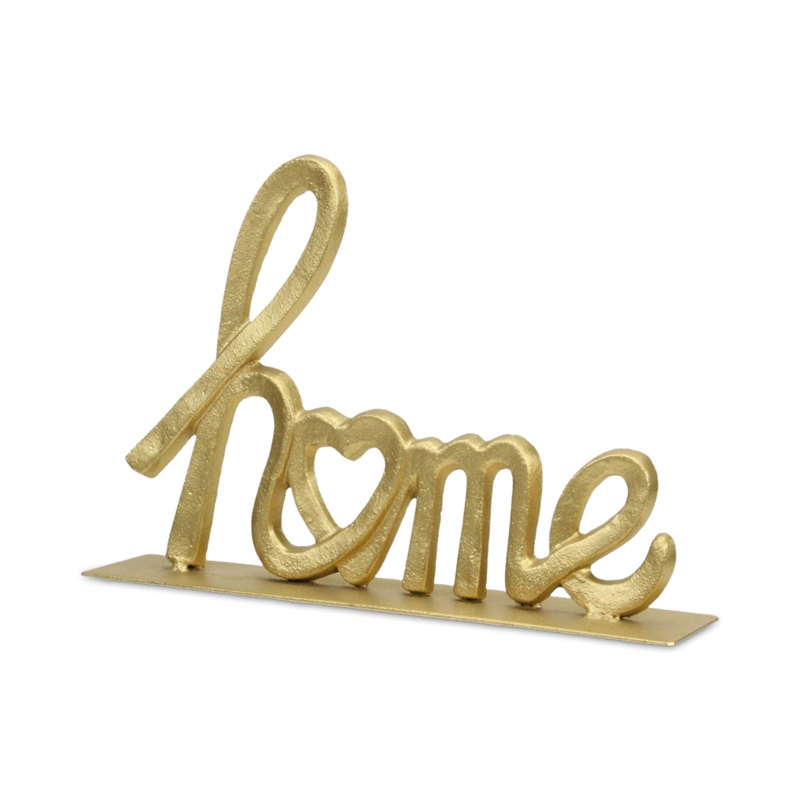 Roven Cast Iron Calligraphic Home Table Decor - Gold