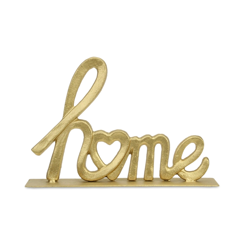 Roven Cast Iron Calligraphic Home Table Decor - Gold