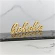 Clara hohoho Gold Cast Iron Table Sign