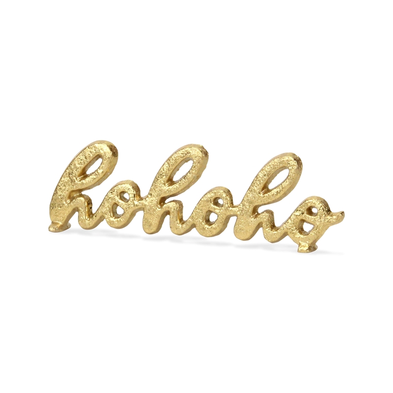 Clara hohoho Gold Cast Iron Table Sign