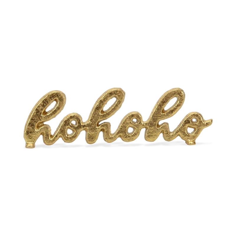 Clara hohoho Gold Cast Iron Table Sign