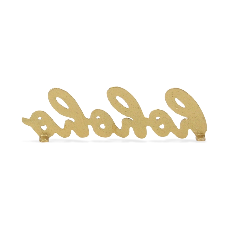 Clara hohoho Gold Cast Iron Table Sign