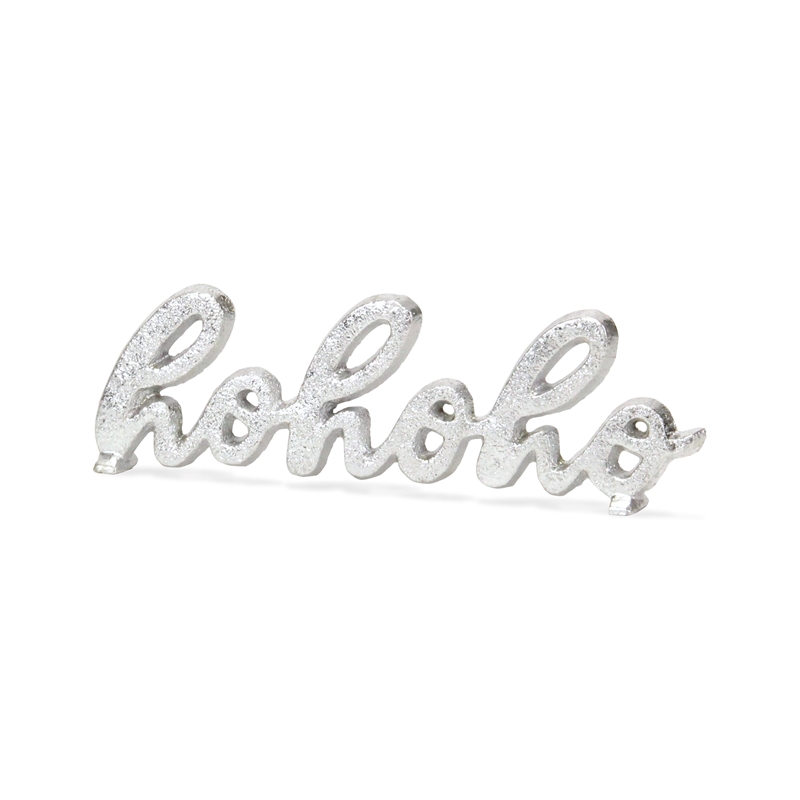 Clara hohoho Silver Cast Iron Table Sign