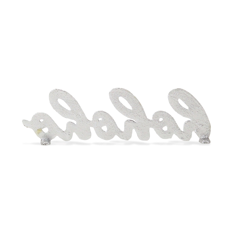 Clara hohoho Silver Cast Iron Table Sign