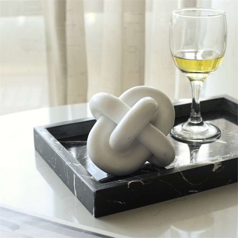 Minyoro White Resin Chain Knot Sculpture
