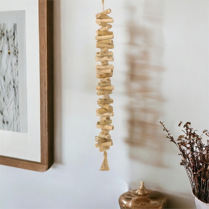 Wistan Hanging Wood Bar Tassel Decor - Large