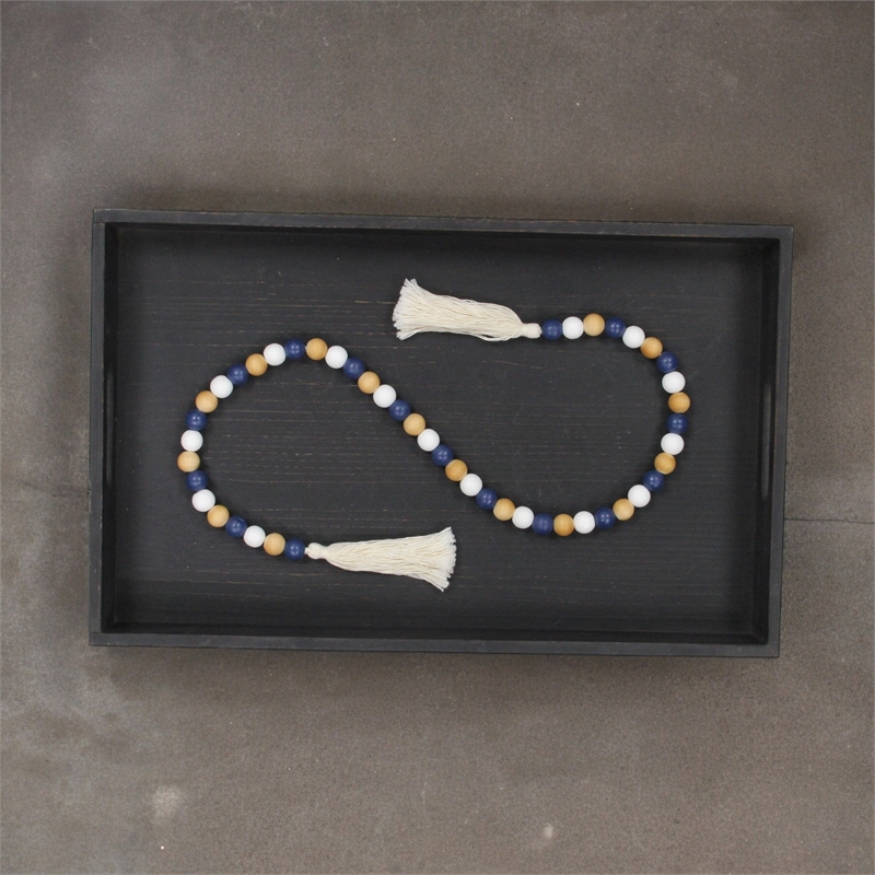 Kira Brown Blue and White Beaded Garland