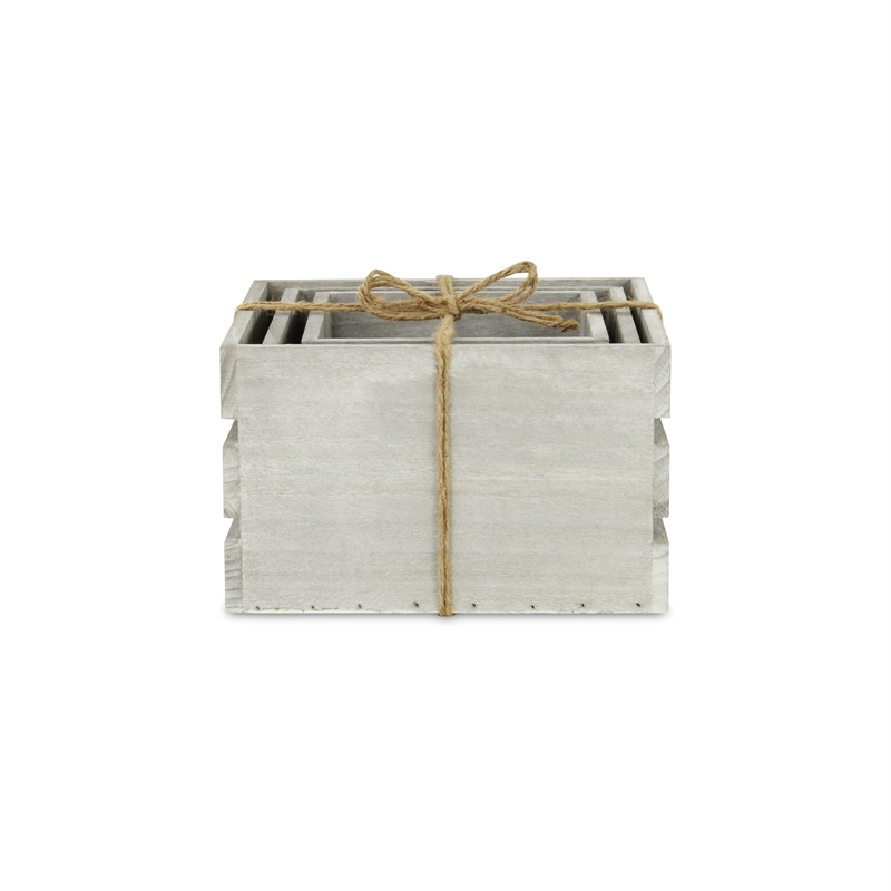 Rustic Farmstead Dark Gray Wooden Crate Set